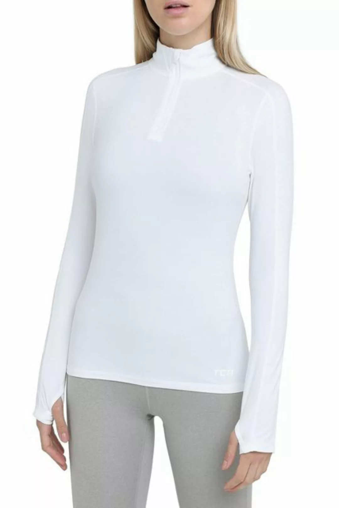 TCA Langarmshirt TCA Damen Fusion Quickdry Laufshirt - Weiss, M (1-tlg) günstig online kaufen