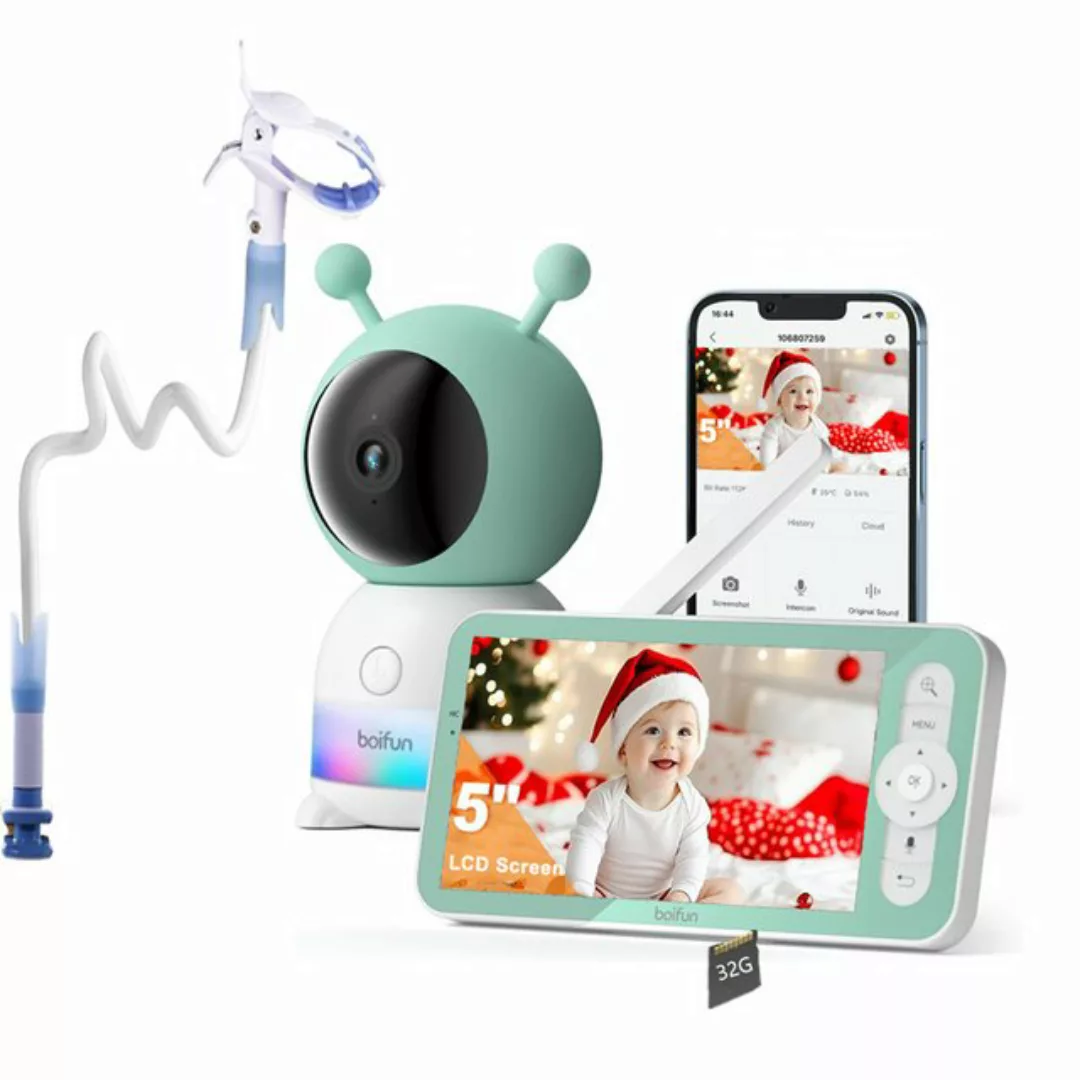 Boifun Babyphone 2K 3MP/5 Zoll WLAN Video Babyfone Babyphone mit Kamera und günstig online kaufen