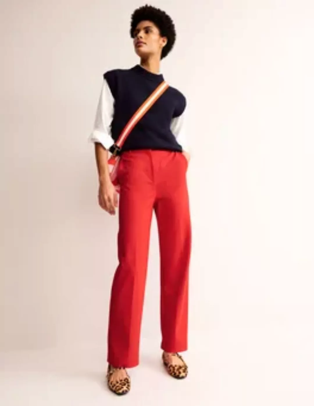 Jersey-Hose mit geradem Bein Damen Boden, Pepperoni günstig online kaufen