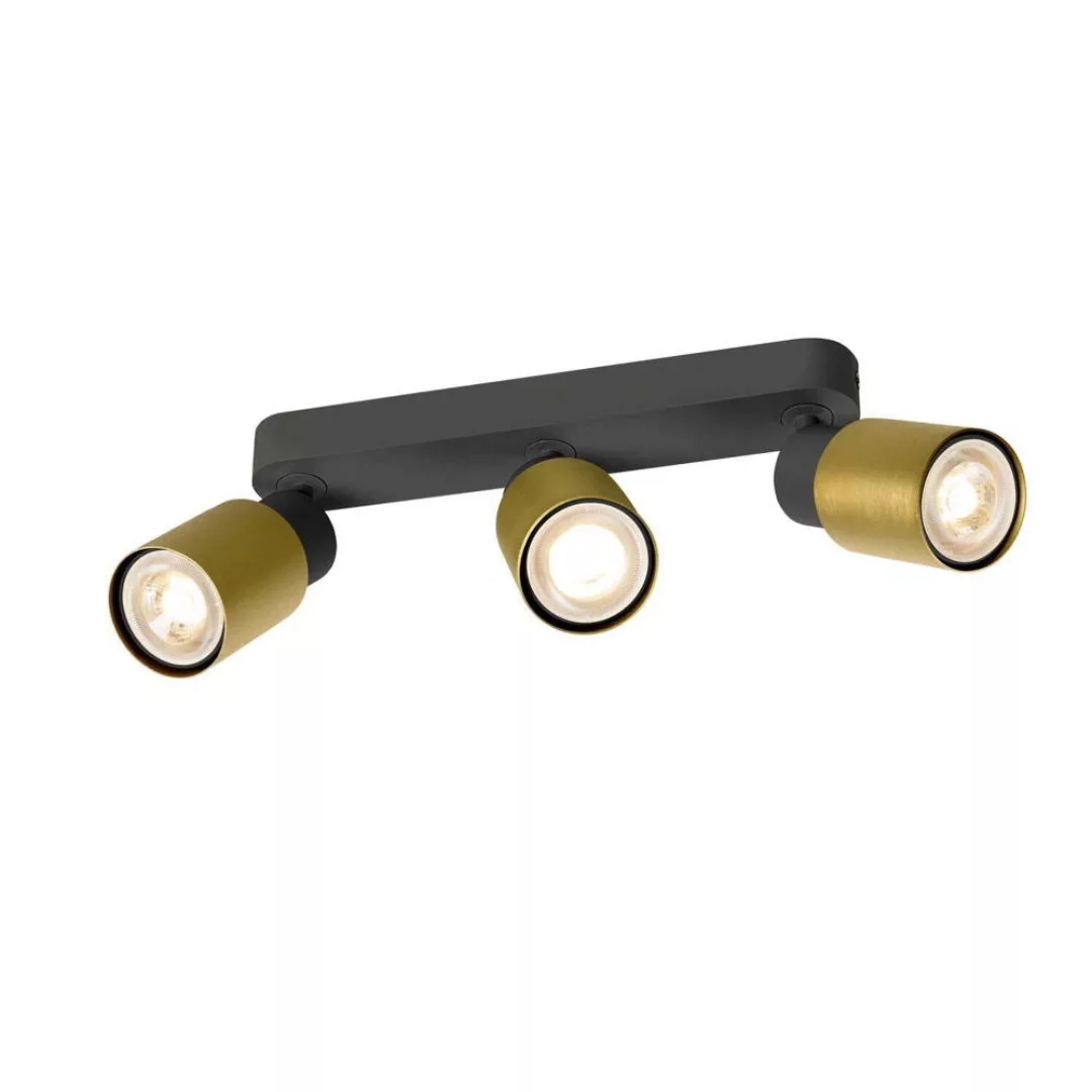 Wand- und Deckenleuchte Puri 2.0 Tube in Gold und Schwarz 6W GU10 3-flammig günstig online kaufen