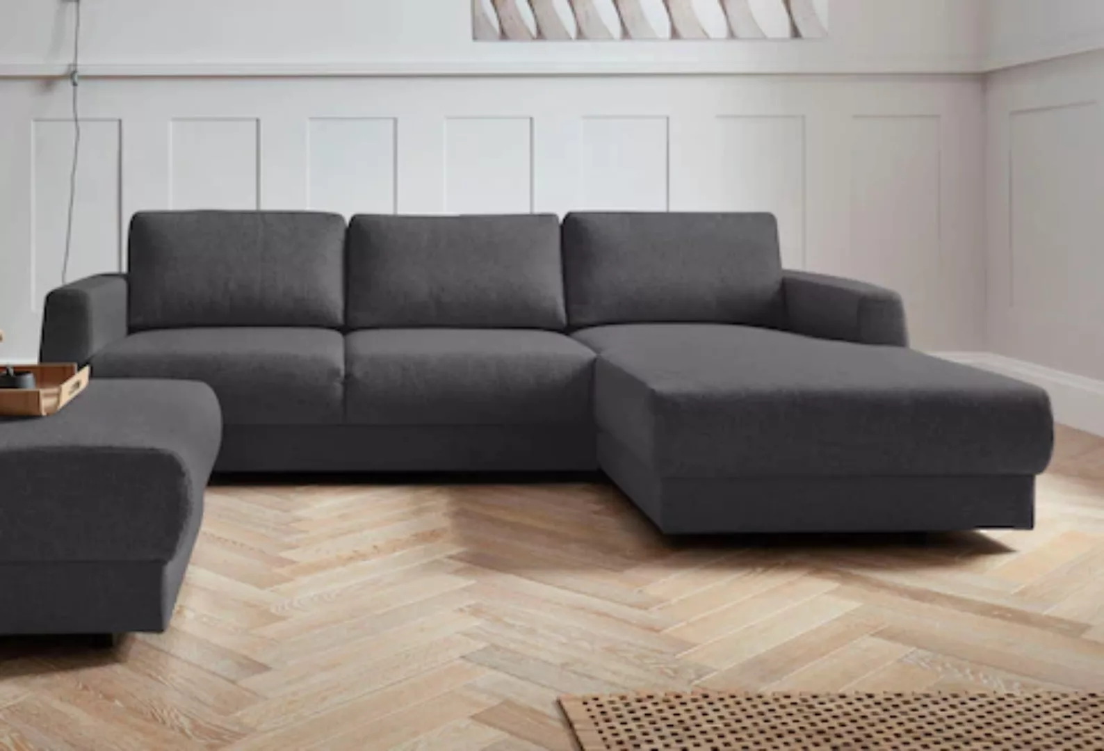 andas Ecksofa »Hobro L-Form«, in 3 Bezugsqualitäten in vielen Farben, Desig günstig online kaufen