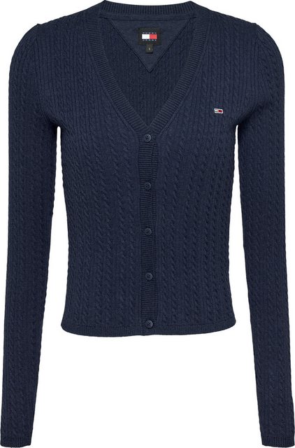 Tommy Jeans Strickjacke TJW CABLE ESSENTIAL CARDIGAN mit Zopfmuster, Logost günstig online kaufen