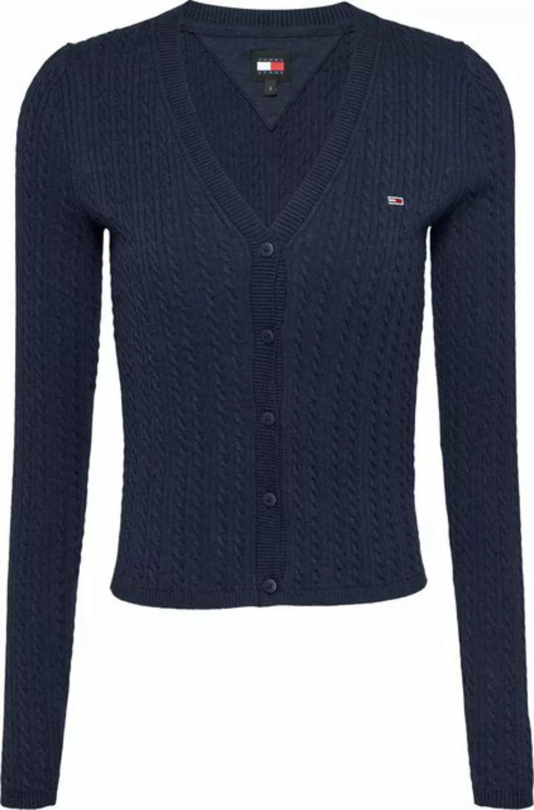 Tommy Jeans Strickjacke TJW CABLE ESSENTIAL CARDIGAN mit Zopfmuster, Logost günstig online kaufen