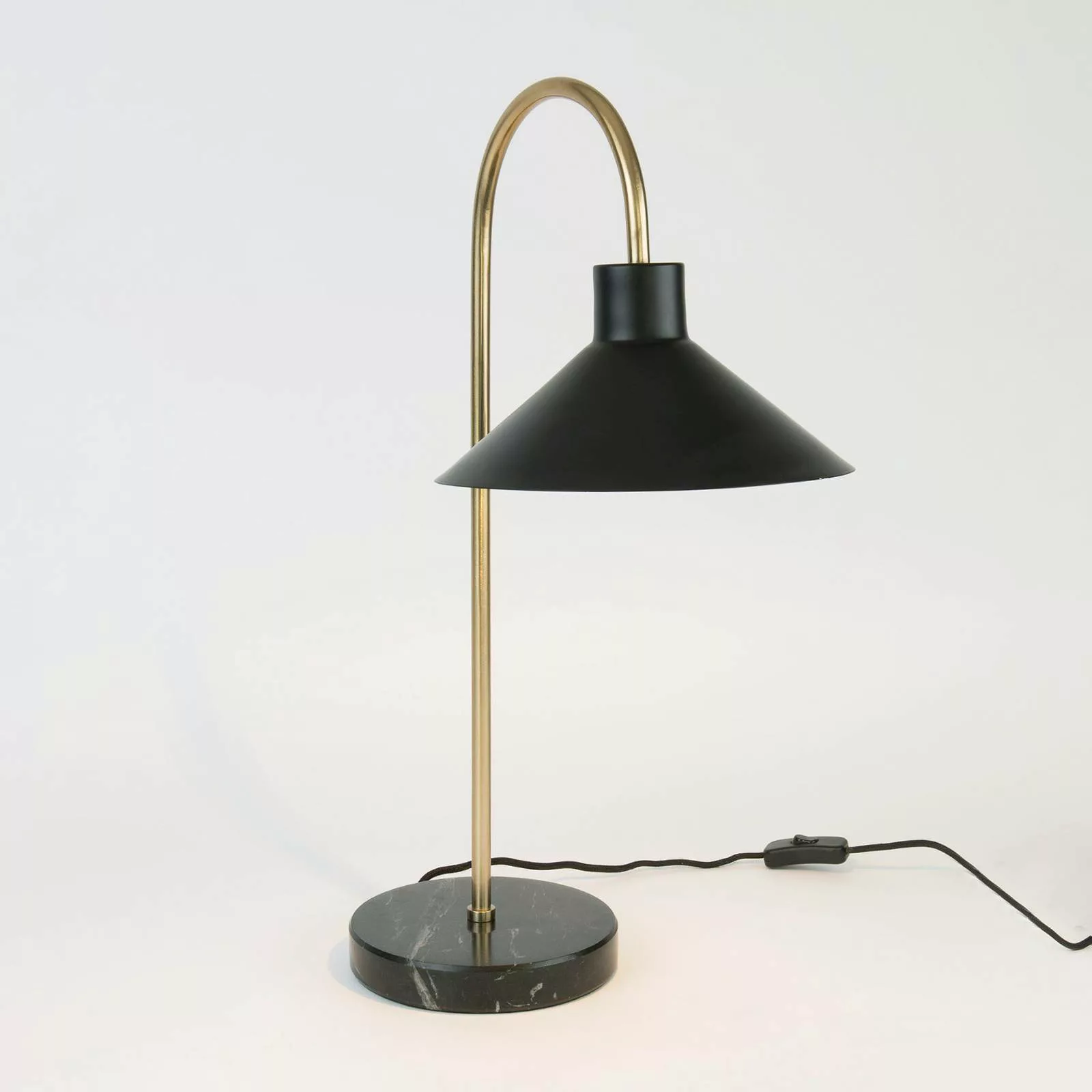 Tischleuchte Oktavia, schwarz/goldfarben, Höhe 58 cm, Marmor günstig online kaufen