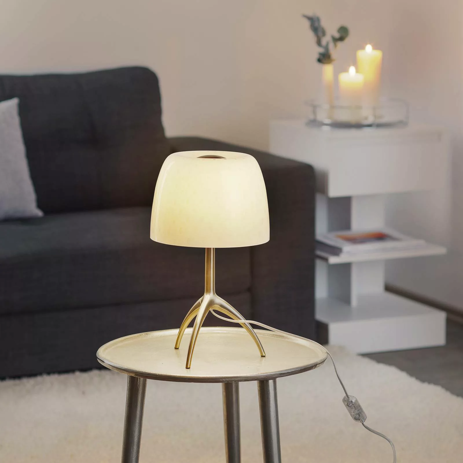 Foscarini Lumiere 30 piccola Tischlampe Blasenglas günstig online kaufen