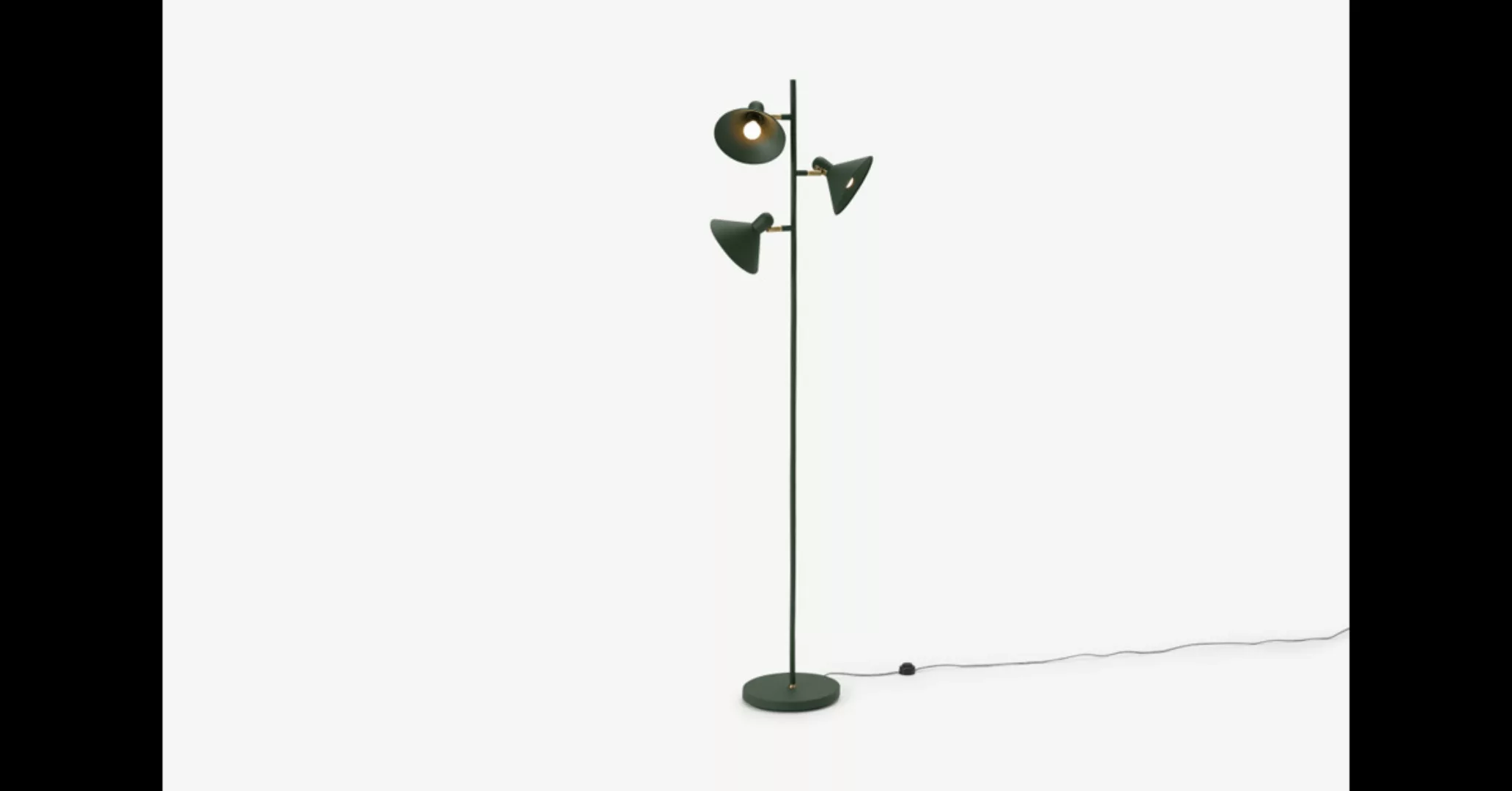 Ogilvy Stehlampe, Gruen und Antik-Messing - MADE.com günstig online kaufen