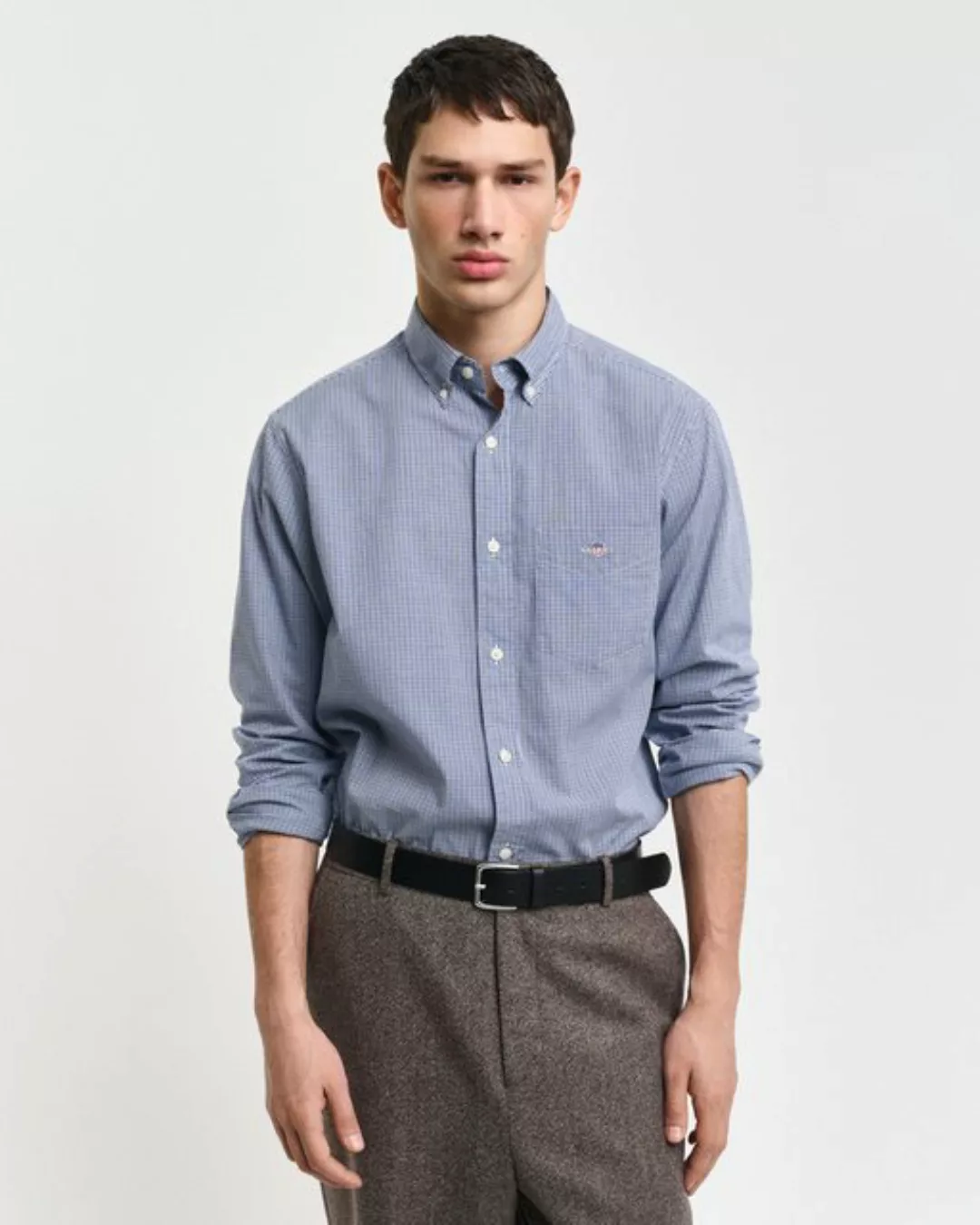 Gant Langarmhemd "REG POPLIN MICRO GINGHAM SHIRT", Regular Fit Popeline Hem günstig online kaufen