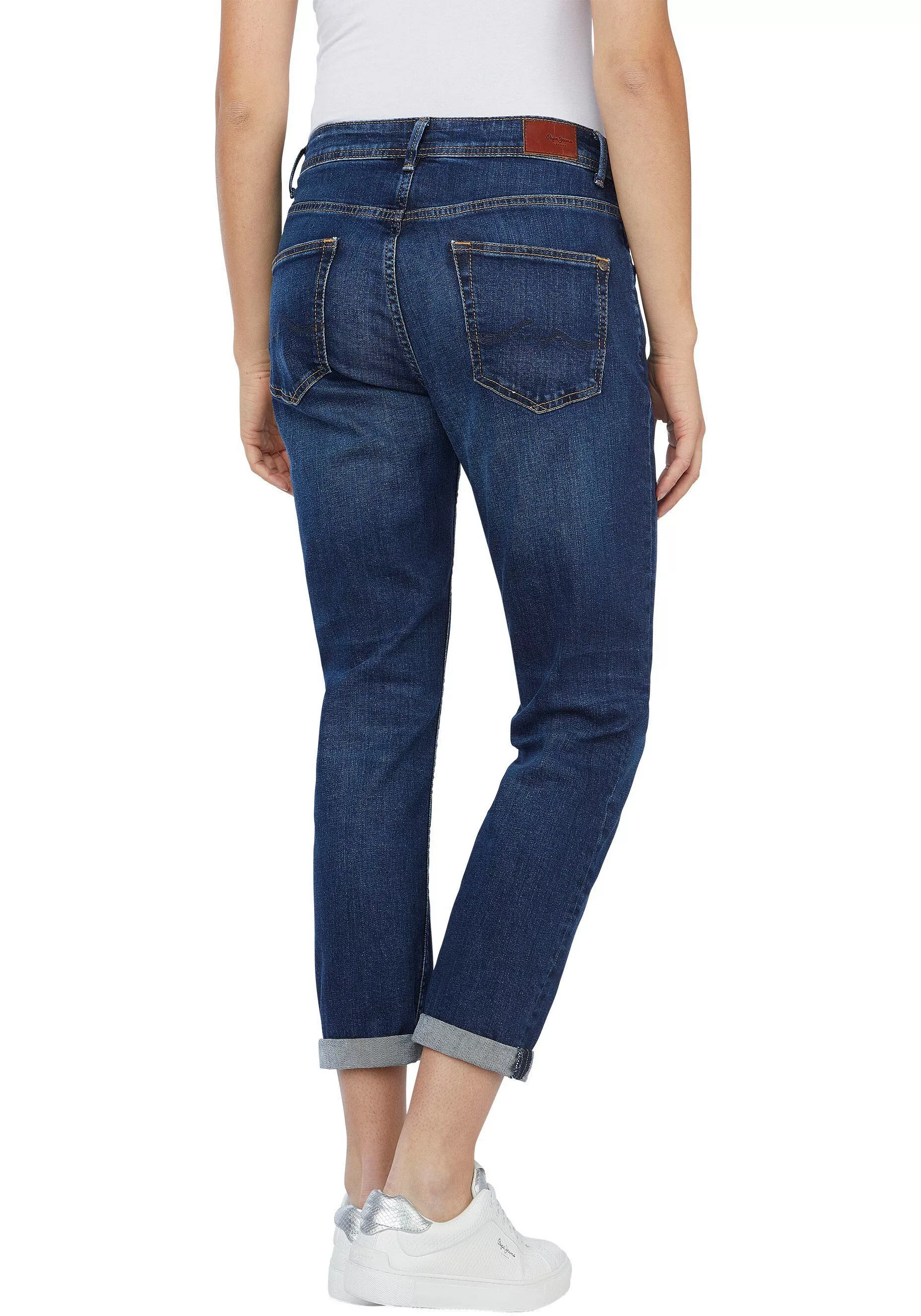 Pepe Jeans Damen Jeans VIOLET - Relaxed Fit Tapered Leg - Blau - Medium Dar günstig online kaufen