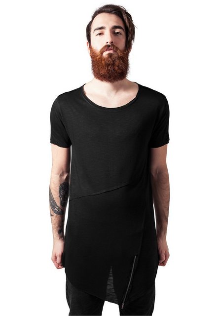 URBAN CLASSICS T-Shirt TB1226 - Long Open Edge Front Zip Tee black M günstig online kaufen