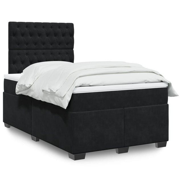 vidaXL Boxspringbett mit Matratze Schwarz 120x200 cm Samt2107159 günstig online kaufen