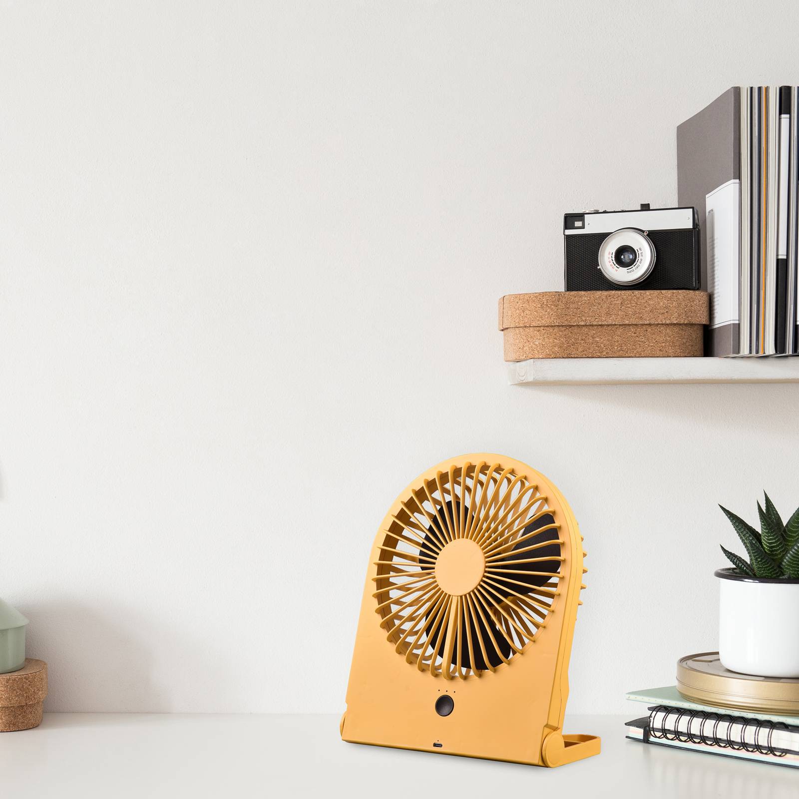 Akku-Tisch-Ventilator Breezy, gelb günstig online kaufen