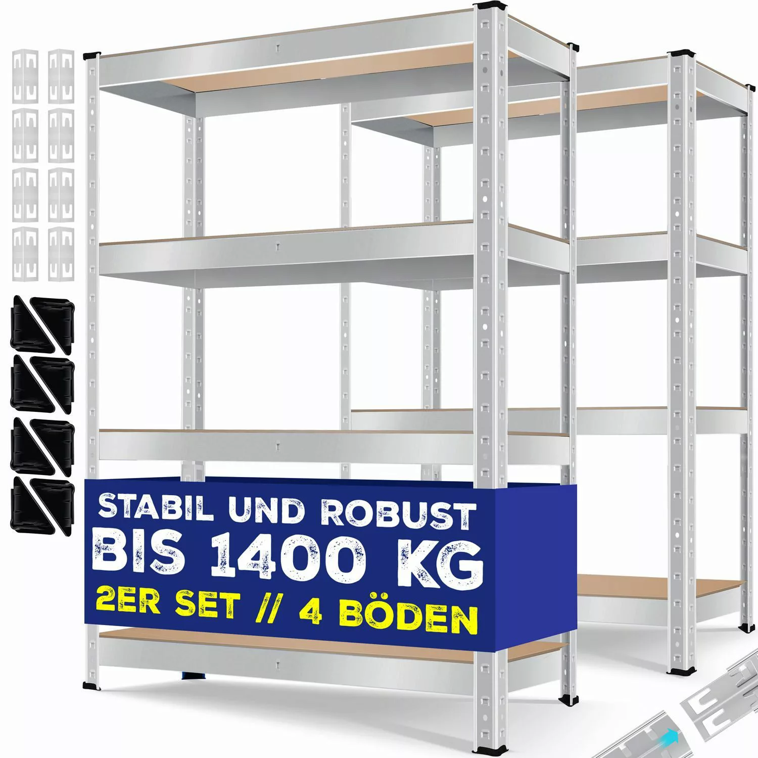MASKO Schwerlastregal, 2er-Set Lagerregal Schwerlastregal, Kellerregal günstig online kaufen