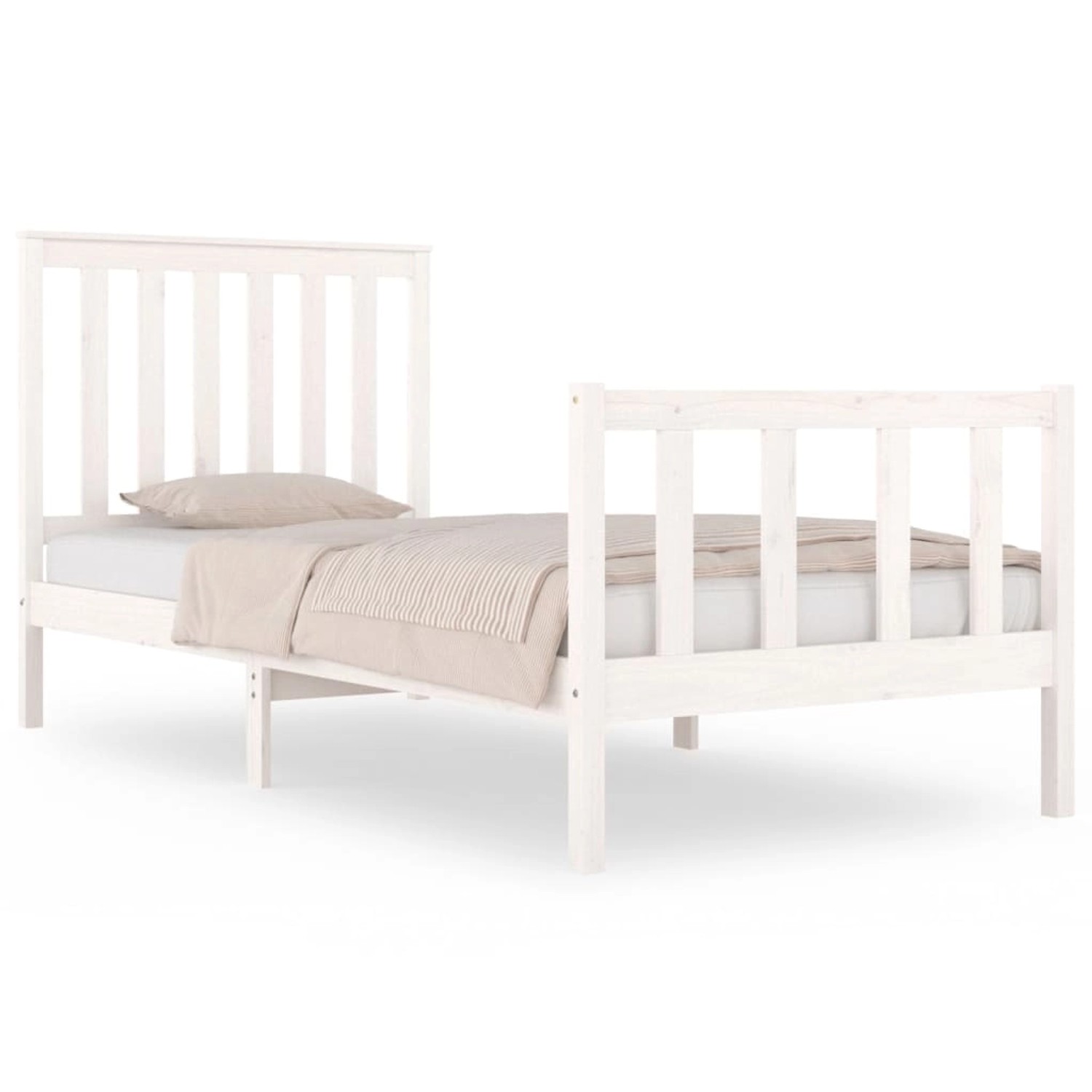 vidaXL Bett Massivholzbett Weiß Kiefer 75x190 cm günstig online kaufen