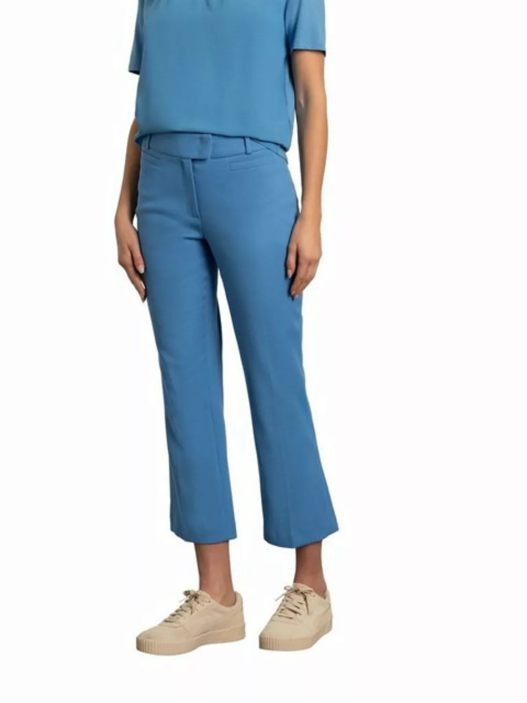 strukturierte Anzughose mit Gürtel, blue breeze, Frühjahrs-Kollektion günstig online kaufen