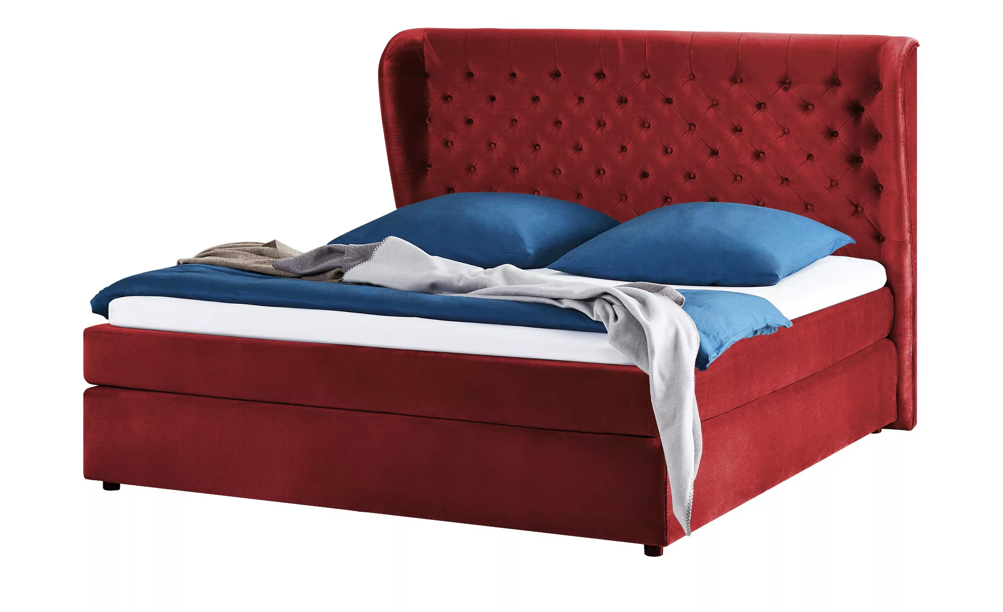 smart Boxspringbett  Queen - rot - 152 cm - 132 cm - 217 cm - Betten > Boxs günstig online kaufen