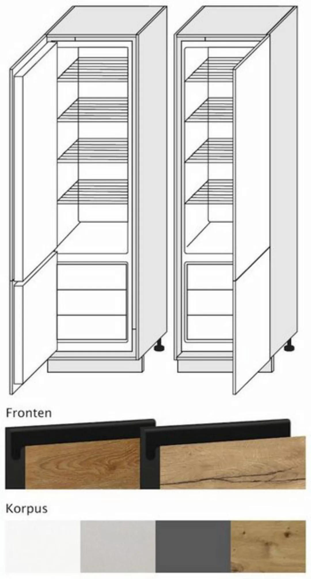 Feldmann-Wohnen Kühlumbauschrank Treviso (1-St) 60cm Front-, Korpusfarbe & günstig online kaufen