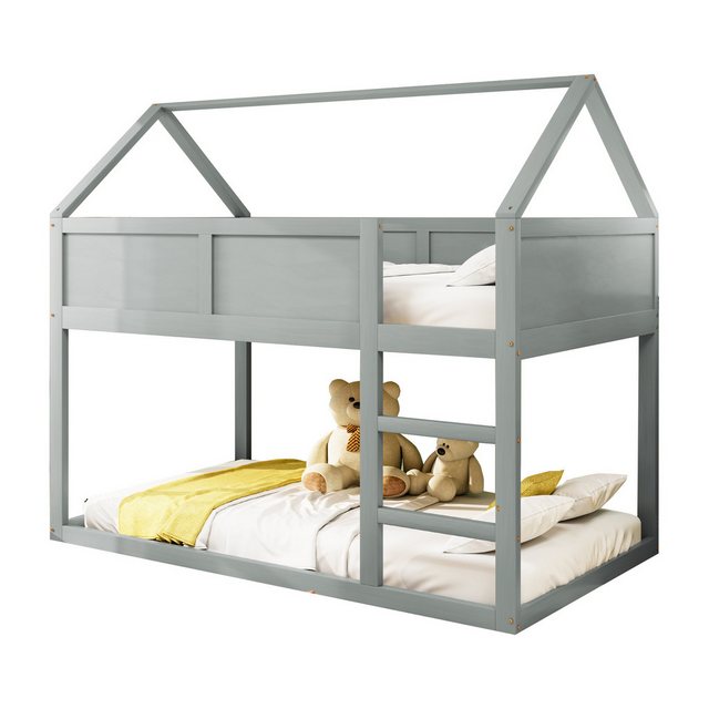 Flieks Etagenbett, Hochbett Kinderbett Einzelbett 90x200cm mit oberem Latte günstig online kaufen