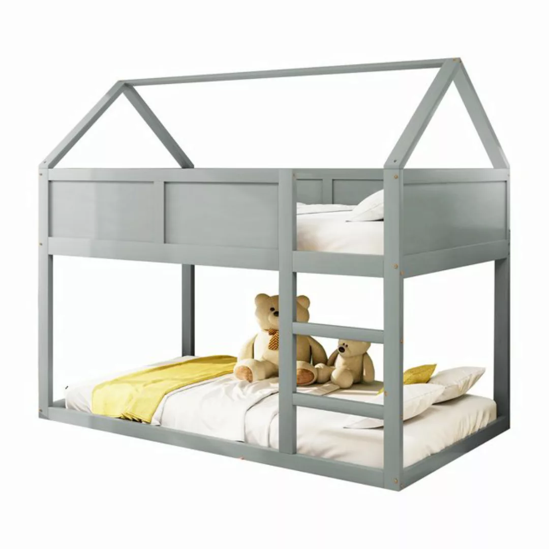 Flieks Etagenbett, Hochbett Kinderbett Einzelbett 90x200cm mit oberem Latte günstig online kaufen