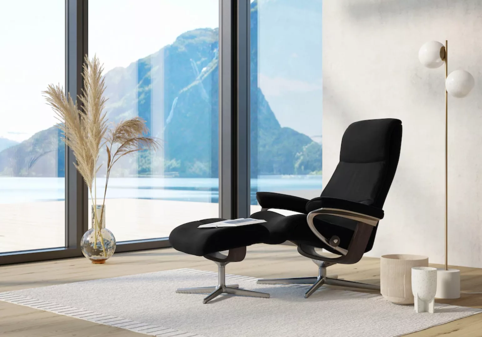 Stressless Relaxsessel "View", mit Cross Base, Größe S, M & L, Holzakzent W günstig online kaufen