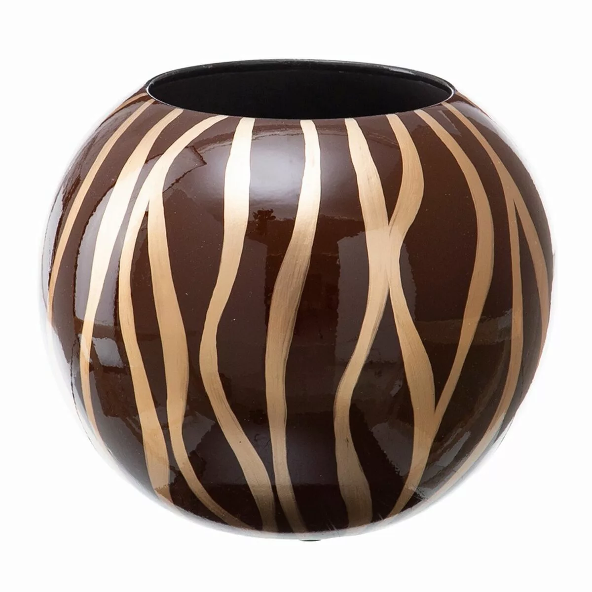 Vase 24,5 X 24,5 X 20 Cm Zebra Aus Keramik Gold Braun günstig online kaufen