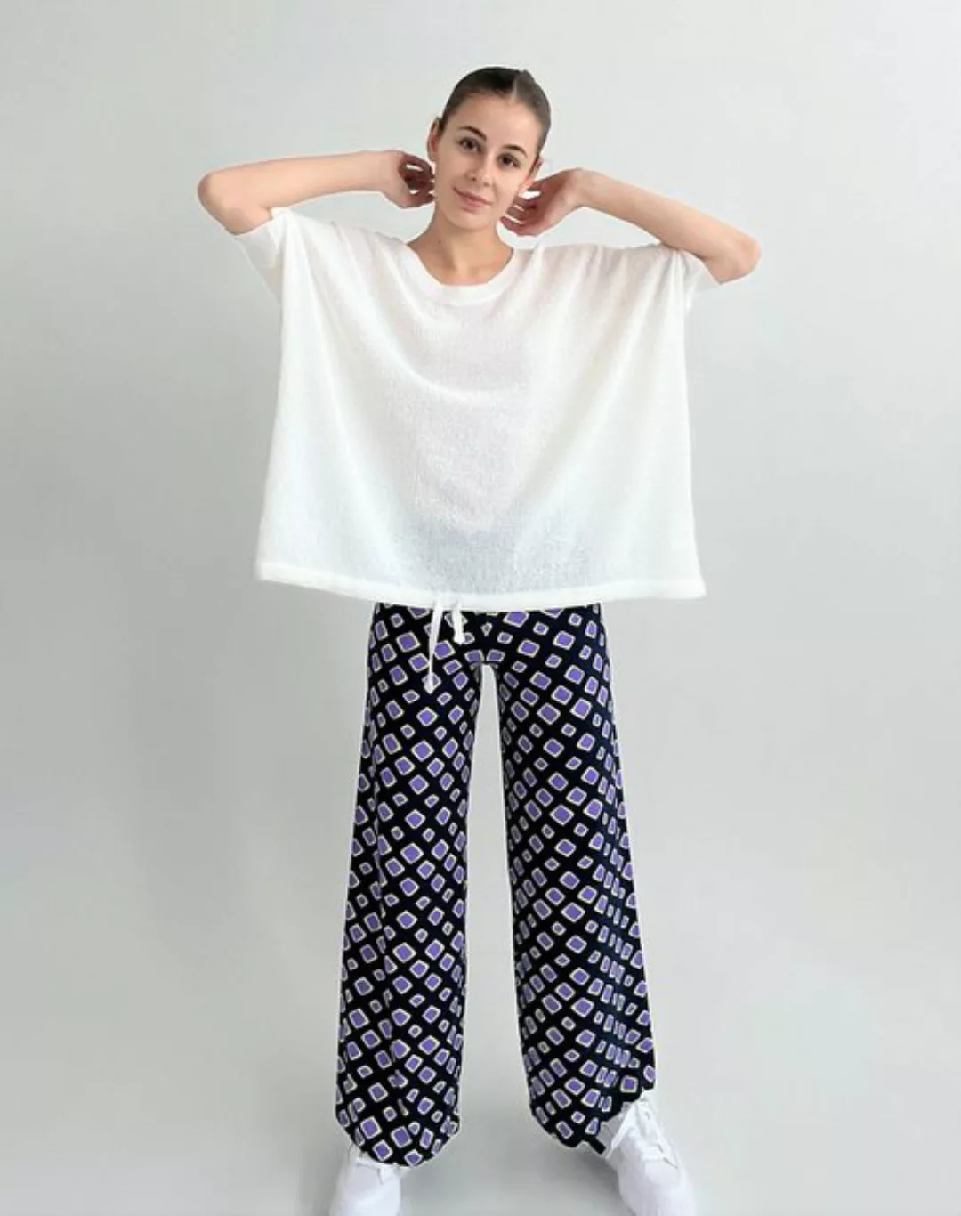 Zuckerwatte Marlene-Hose Printhose mit elastischem Bund günstig online kaufen