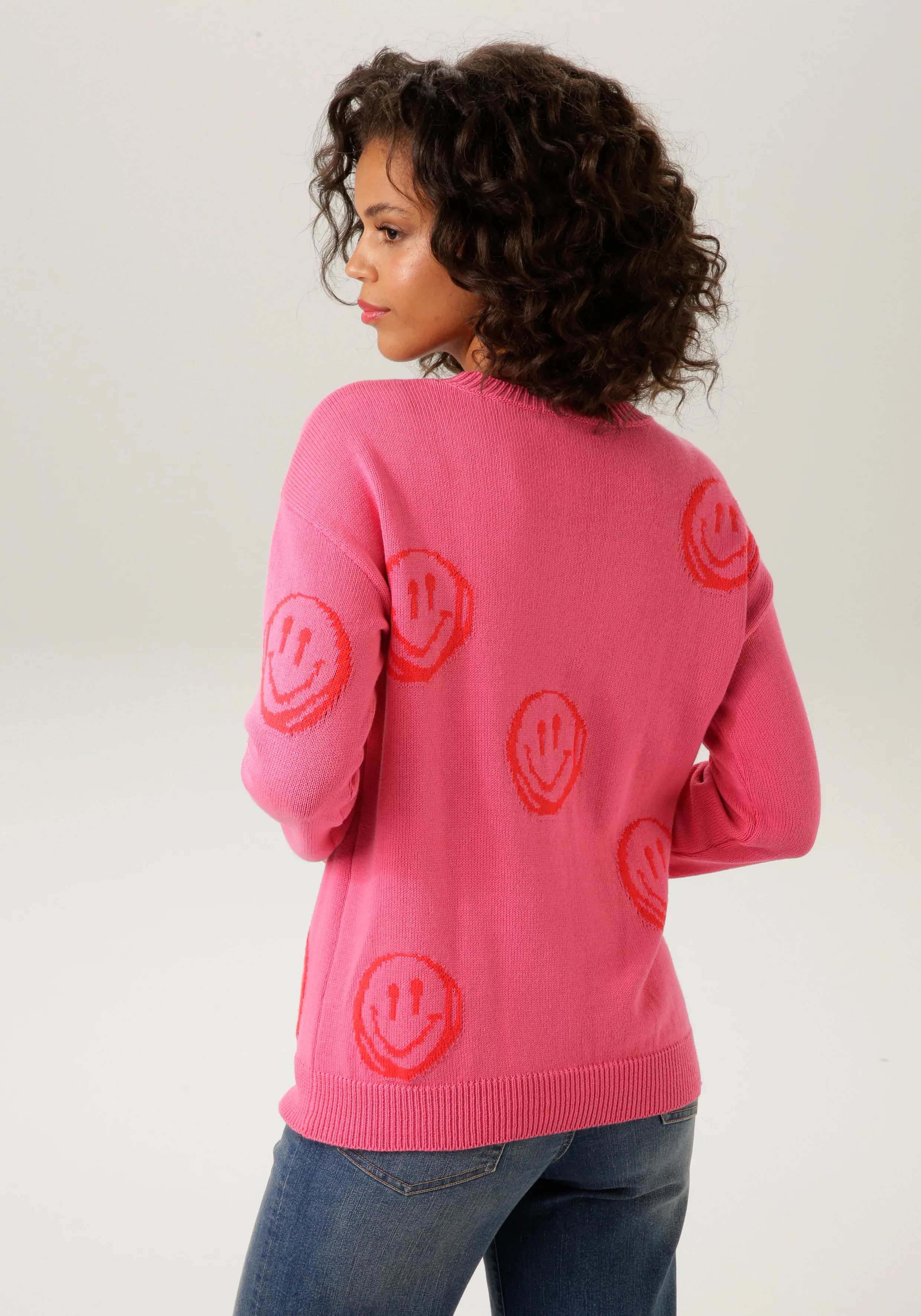 Aniston CASUAL Strickpullover, mit eingestrickten Smileys günstig online kaufen