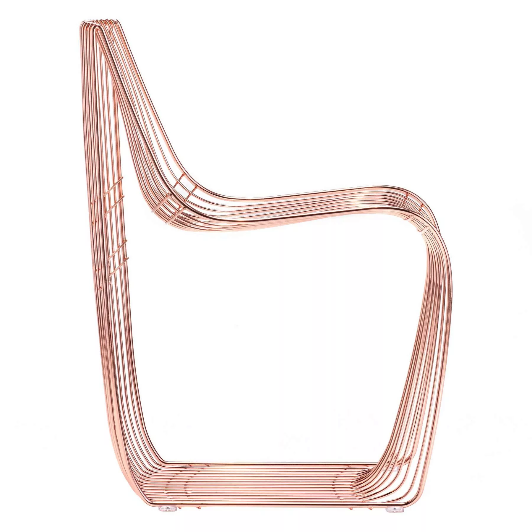 MDF Italia - Sign Filo Stuhl - pink gold/galvanisiert/BxHxT 50x77,5x55cm günstig online kaufen