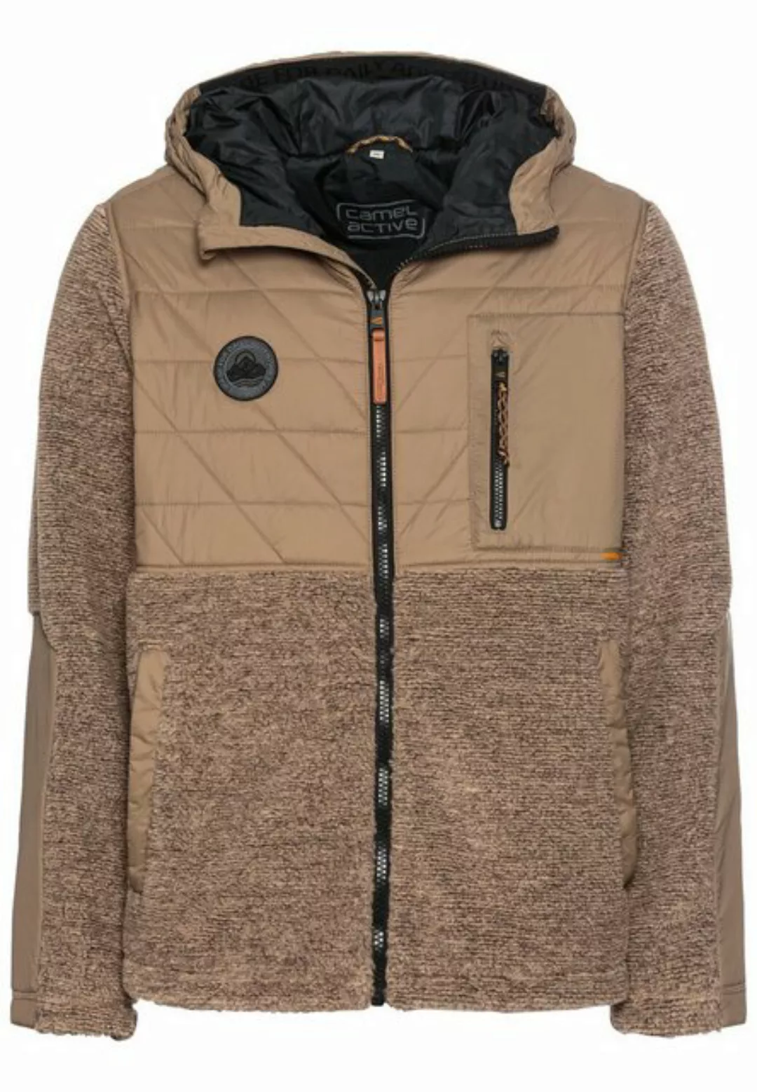 camel active Fleecejacke im Materialmix Badge günstig online kaufen