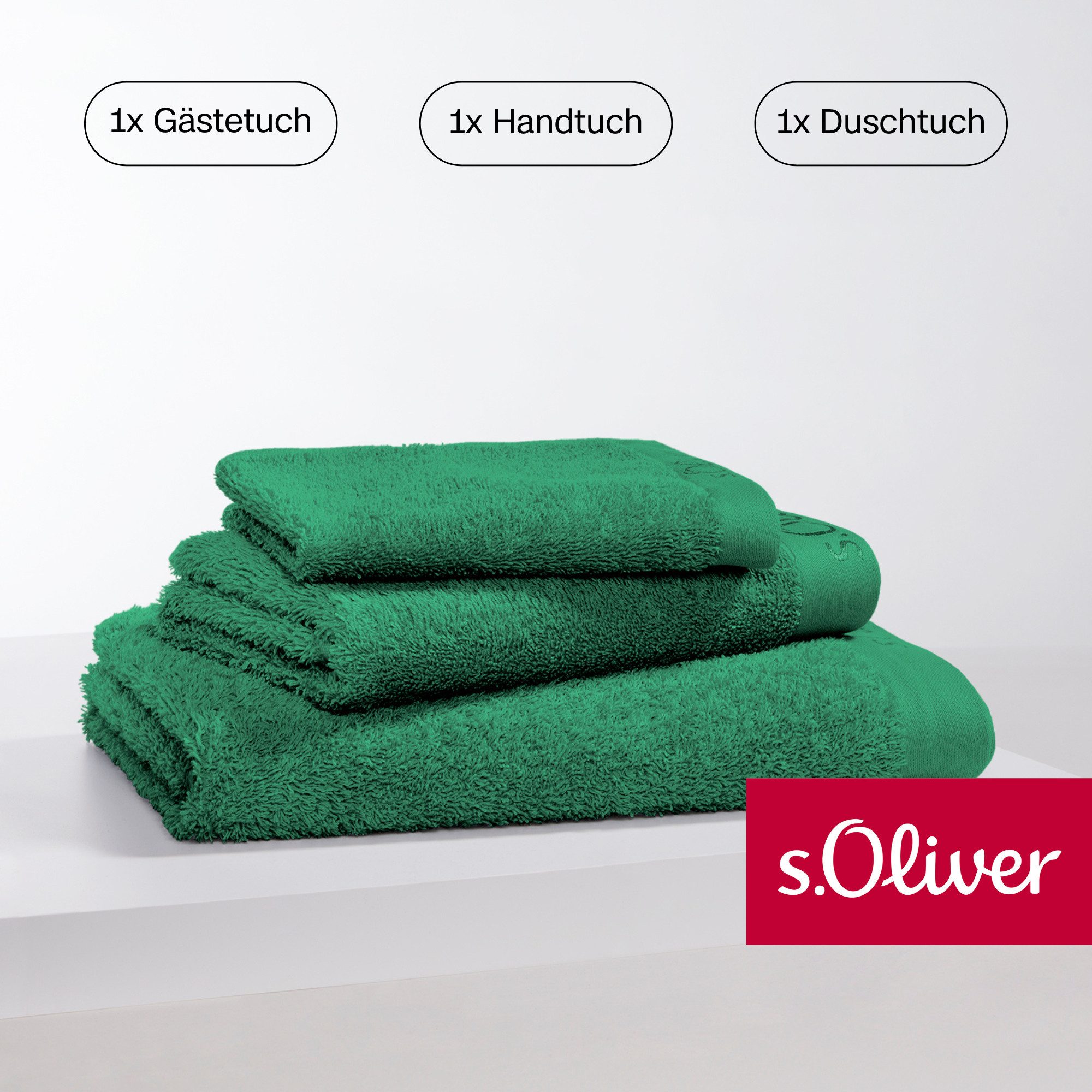 s.Oliver Handtuch Set »s.Oliver, Premium Qualität, 600 gr/m²,«, (Set, 3 St. günstig online kaufen