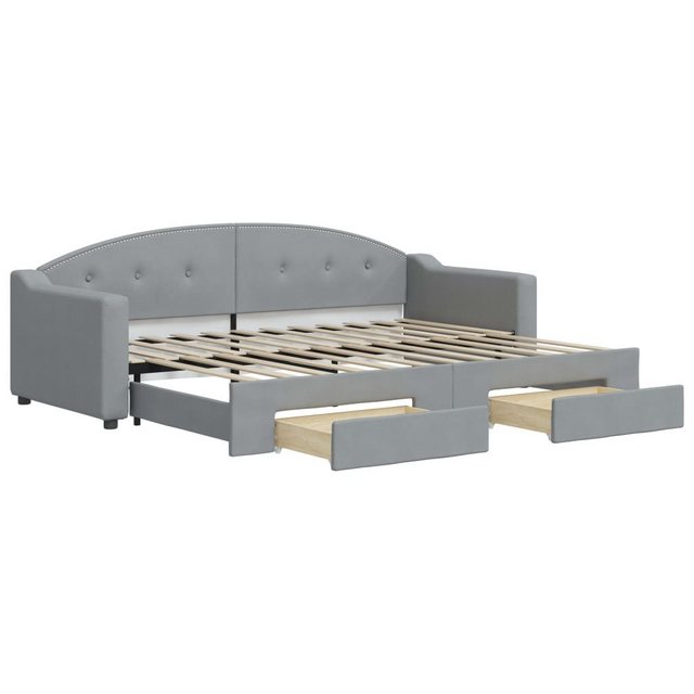 vidaXL Bett Tagesbett Ausziehbar mit Schubladen Hellgrau 80x200 cm Stoff günstig online kaufen