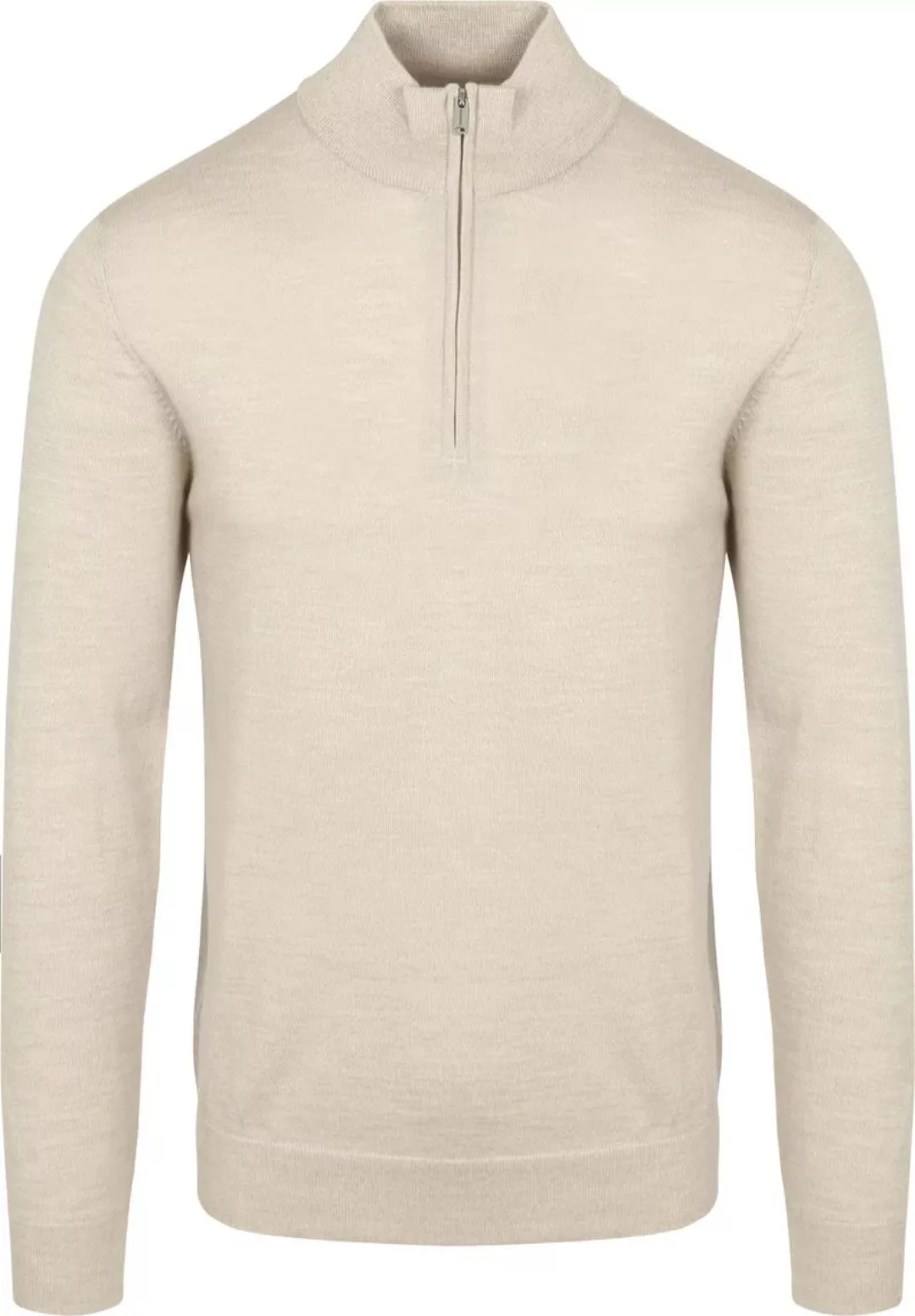 Profuomo Half Zip Pullover Merinowolle Ecru - Größe S günstig online kaufen