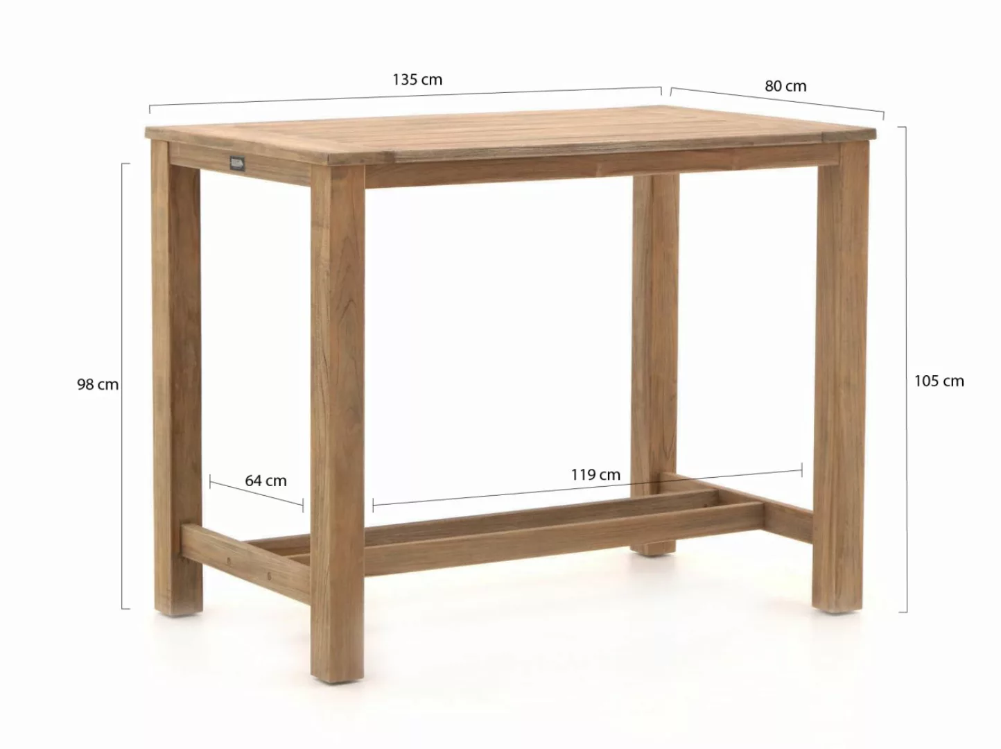 ROUGH-X Bartisch Outdoor 135x80x105 cm günstig online kaufen