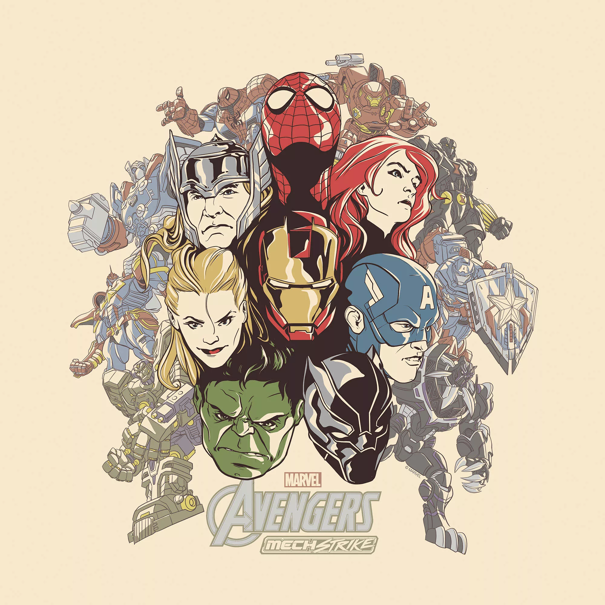 Komar Leinwandbild "Keilrahmenbild - Avengers Strike Back - Größe 40 x 40 c günstig online kaufen