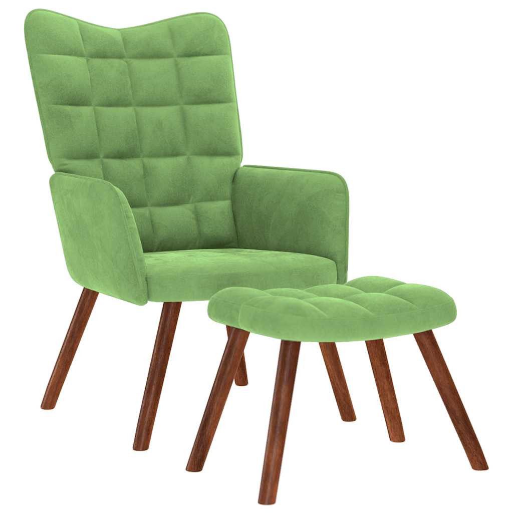 vidaXL Sessel Relaxsessel mit Hocker Hellgrün günstig online kaufen
