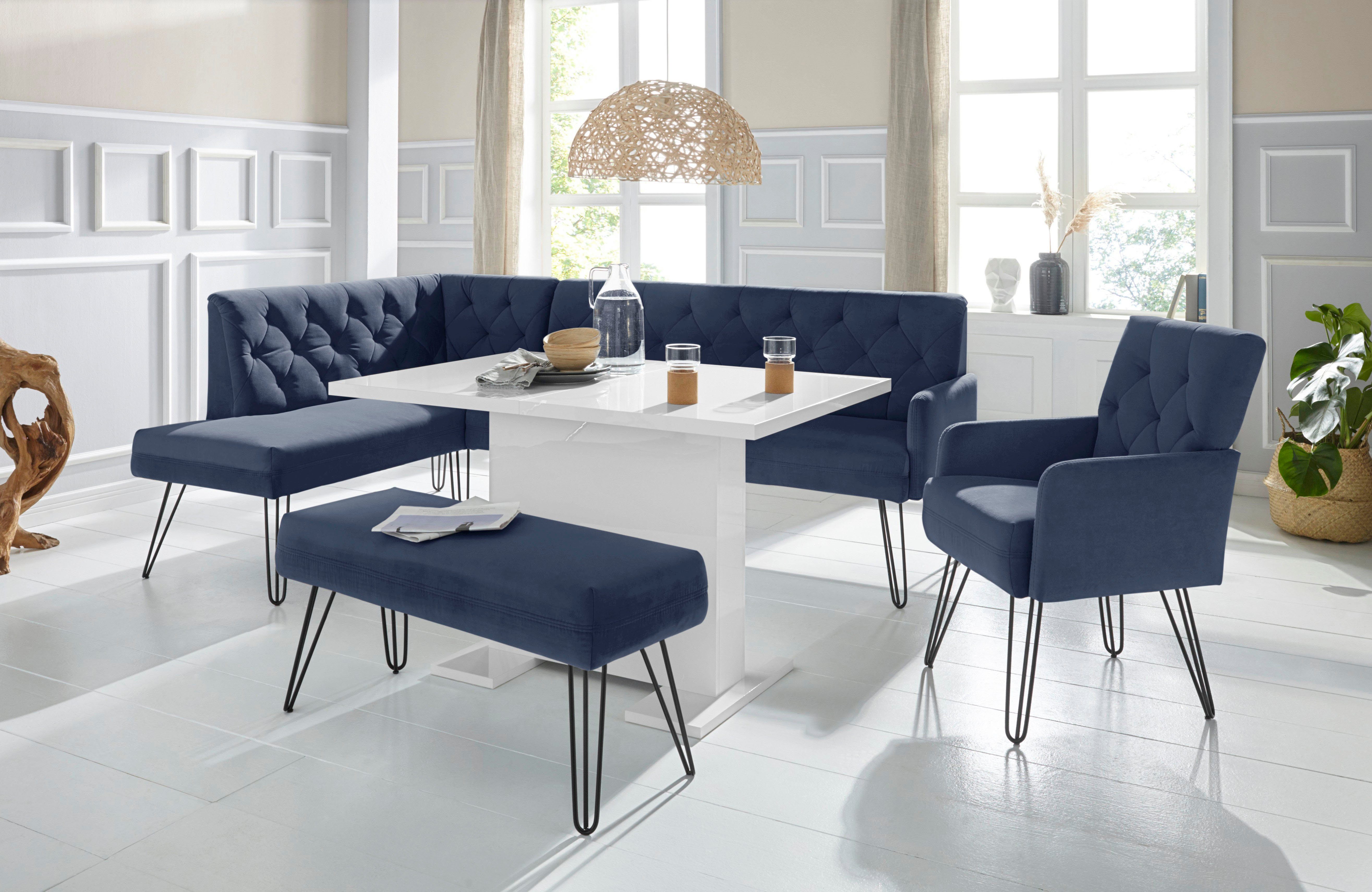 exxpo - sofa fashion Eckbank "Doppio, Chesterfield Optik, komfortabel und b günstig online kaufen