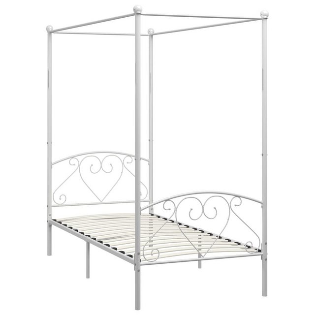 furnicato Bettgestell Himmelbett-Gestell Weiß Metall 120 x 200 cm (1-tlg) günstig online kaufen