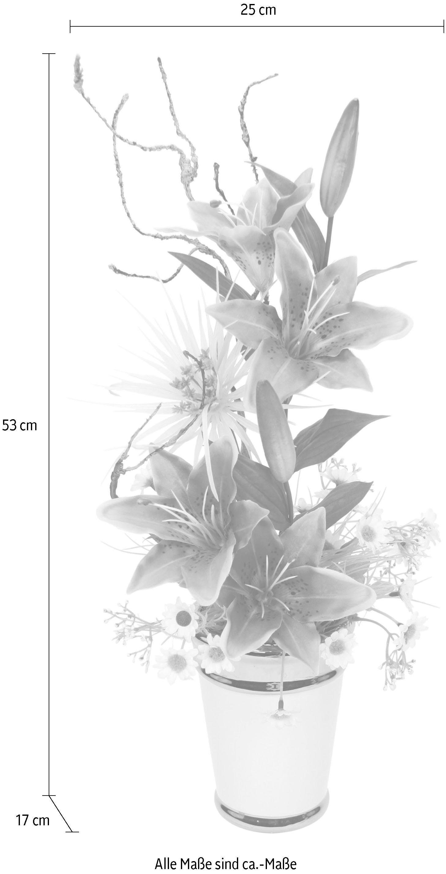 Kunstpflanze Arrangement Lilien in Topf Lilien, günstig online kaufen