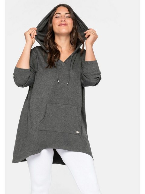 Sheego Longshirt Große Größen mit Kängurutasche, im Vokuhila-Schnitt günstig online kaufen