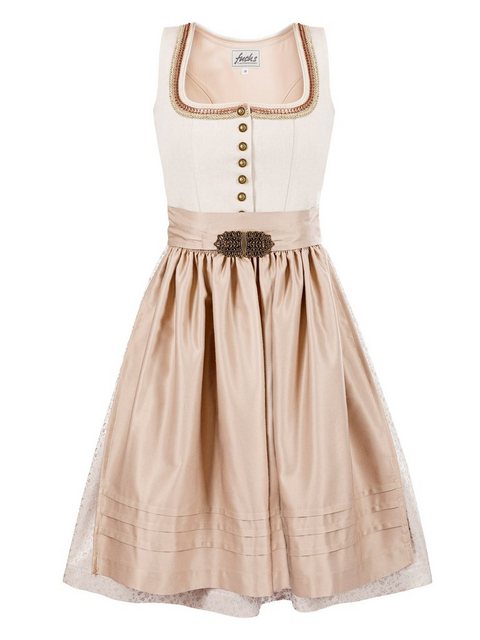 Trachten24.de Dirndl Midi Dirndl Fanny beige (2-tlg) Rockteil 65cm günstig online kaufen