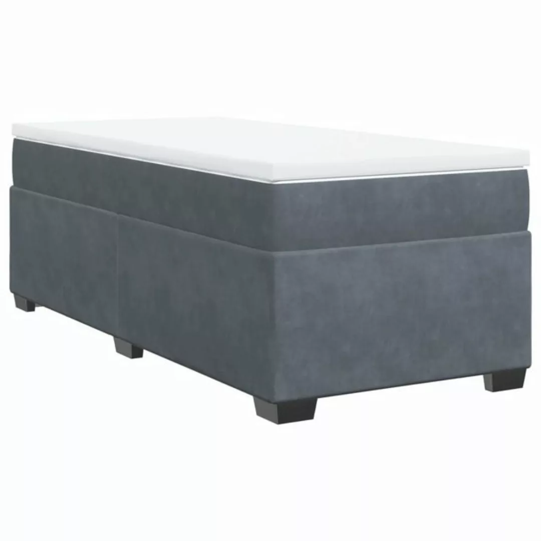 vidaXL Bett Boxspringbett mit Matratze Dunkelgrau 80x200 cm Samt günstig online kaufen