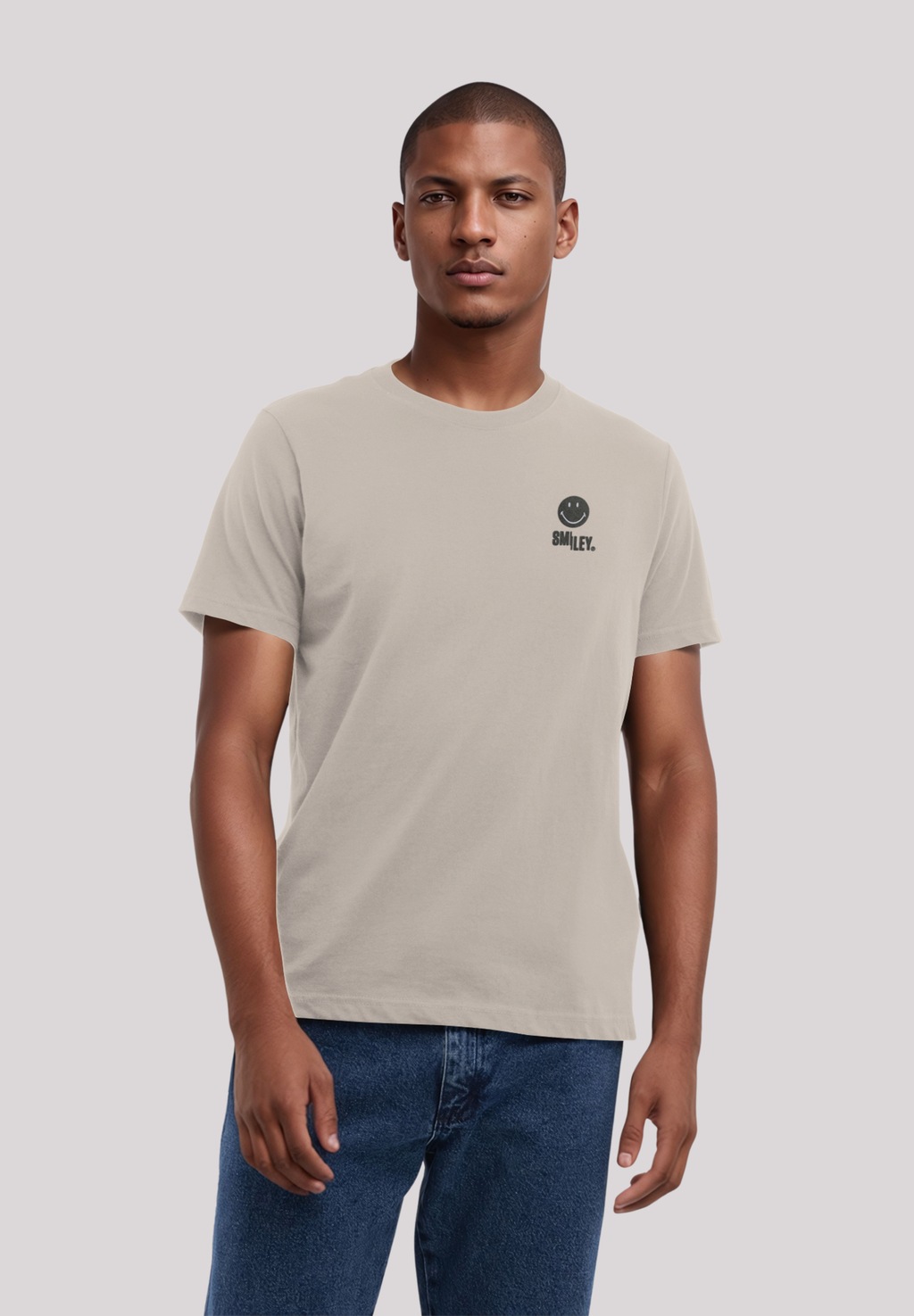 F4NT4STIC T-Shirt "Smiley Split Wordmark dark Bestickt", Premium Qualität günstig online kaufen