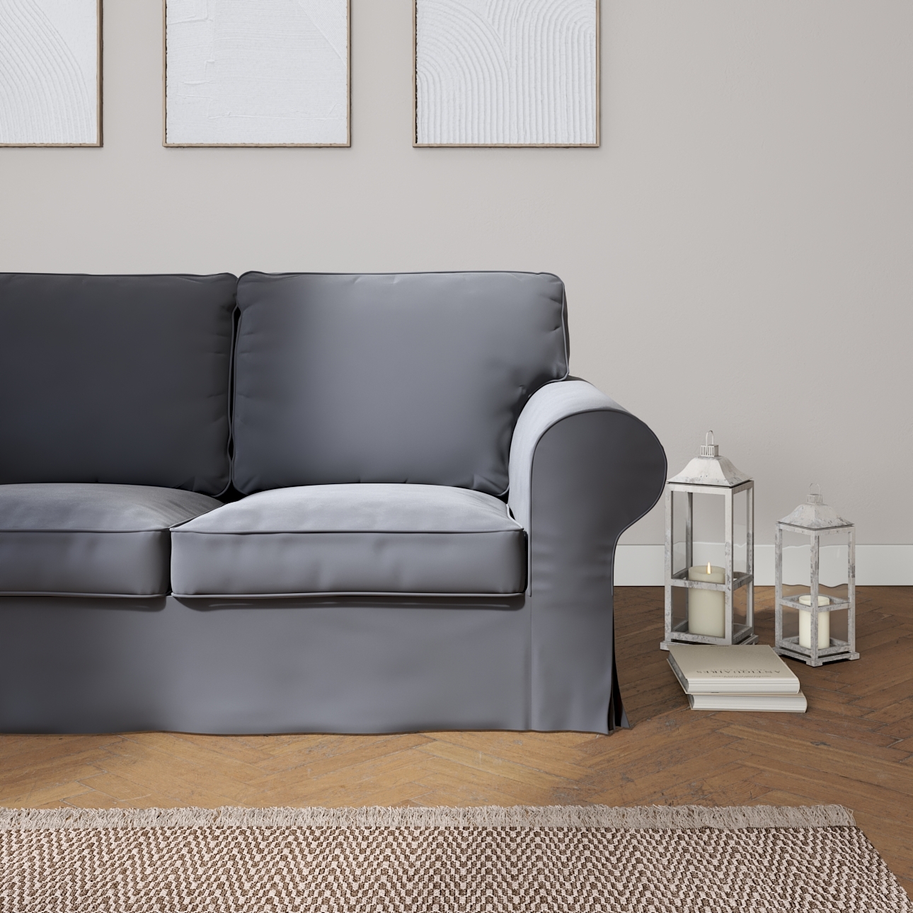 Bezug für Ektorp 2-Sitzer Sofa nicht ausklappbar, anthrazit, Sofabezug für günstig online kaufen