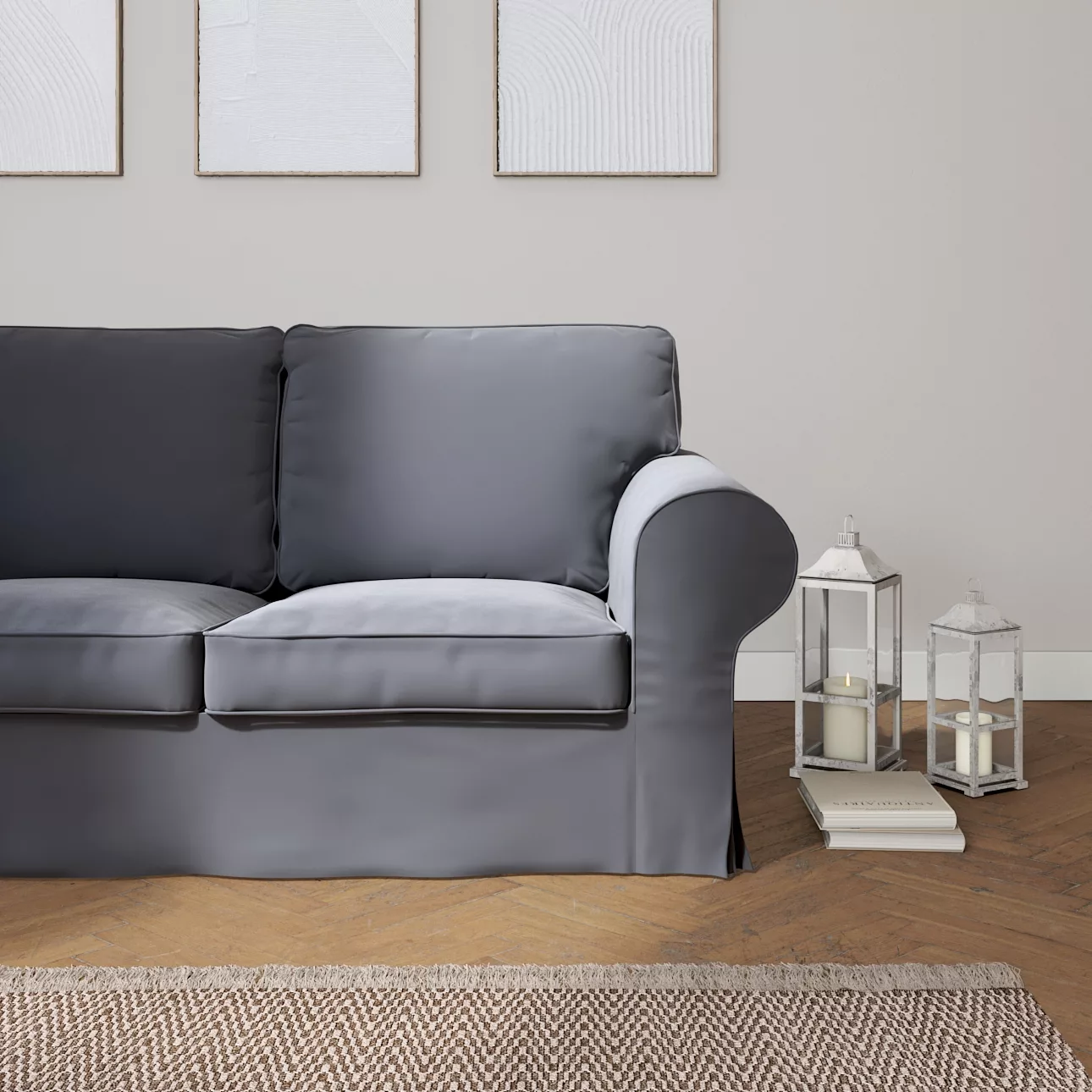 Bezug für Ektorp 2-Sitzer Schlafsofa NEUES Modell, anthrazit, Sofabezug für günstig online kaufen