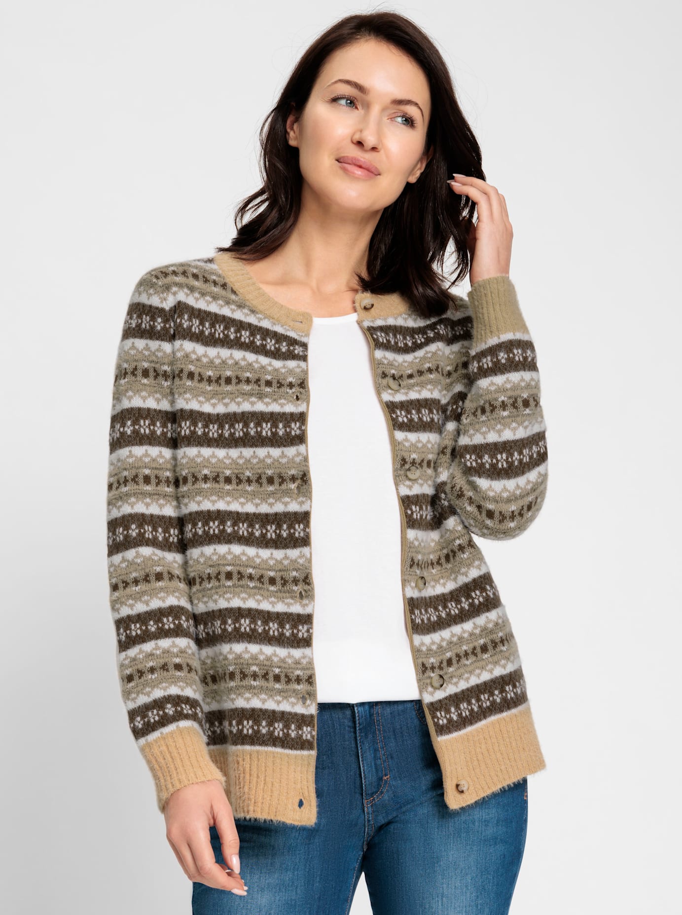Inspirationen Jacquardstrickjacke günstig online kaufen