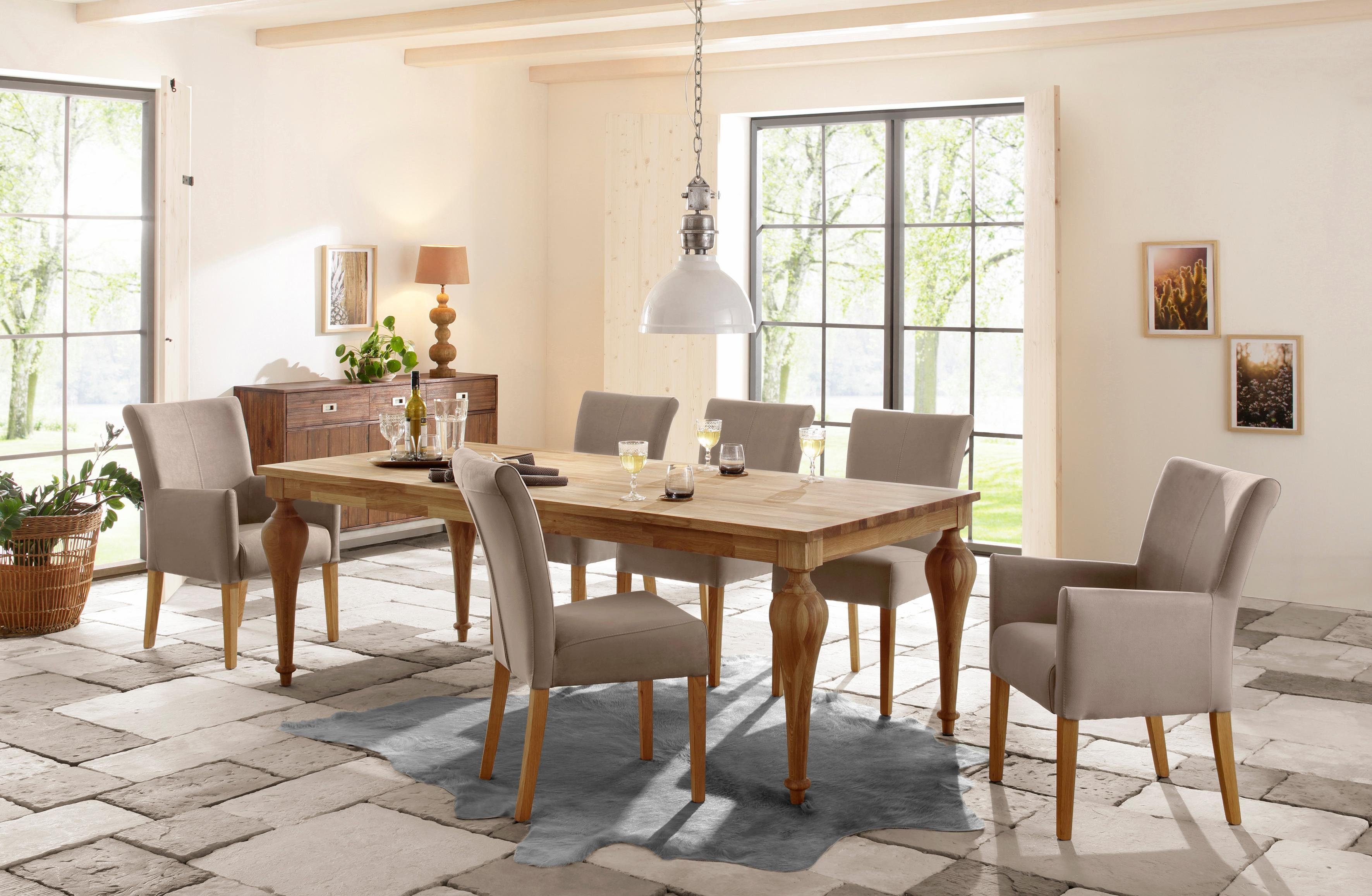 Home affaire Armlehnstuhl "King BESTSELLER", Luxus-Microfaser, Esszimmerstu günstig online kaufen