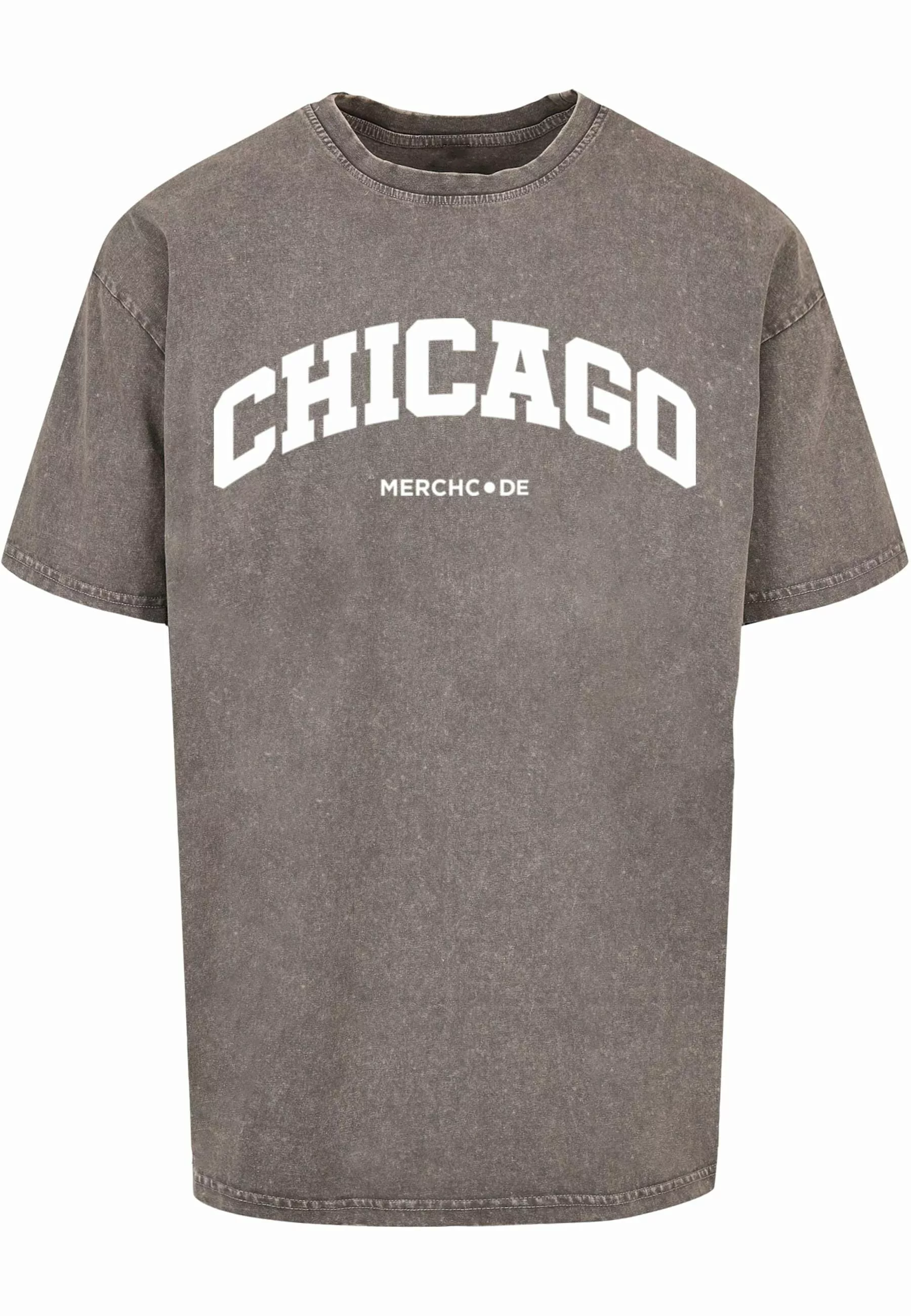 Merchcode T-Shirt "Merchcode Herren Chicago Wording - Acid Washed Oversize günstig online kaufen