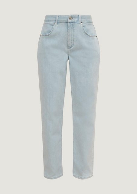 Comma 5-Pocket-Jeans Relaxed: Straight leg-Jeans Waschung, Logo günstig online kaufen