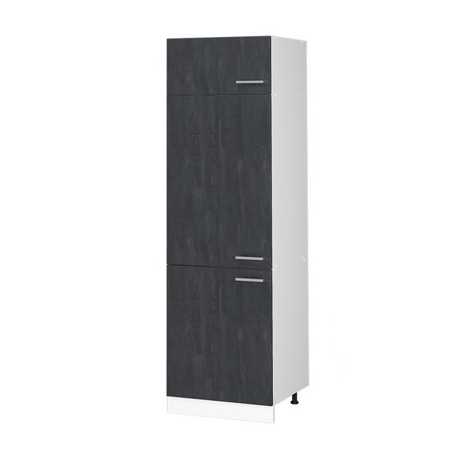 Livinity® Backofen/Kühlumbauschrank Hochschrank R-Line 60 cm Weiß Schwarz B günstig online kaufen