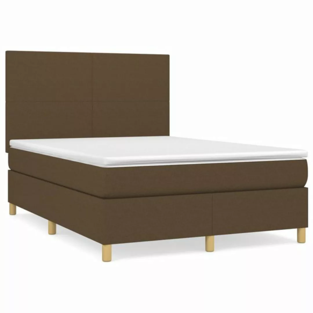 vidaXL Boxspringbett Boxspringbett mit Matratze Creme 140x190 cm Stoff Bett günstig online kaufen