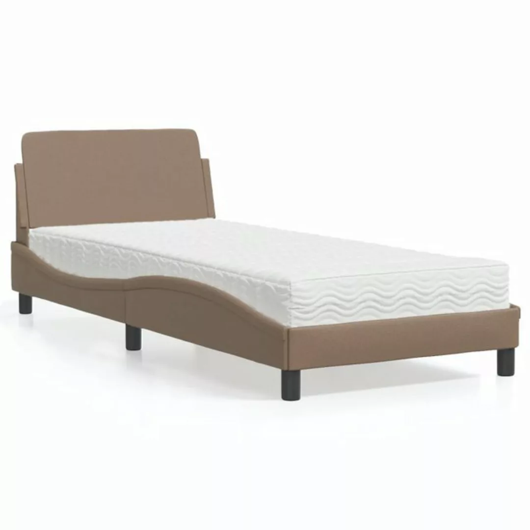 vidaXL Bett Bett mit Matratze Cappuccino-Braun 80x200 cm Kunstleder günstig online kaufen